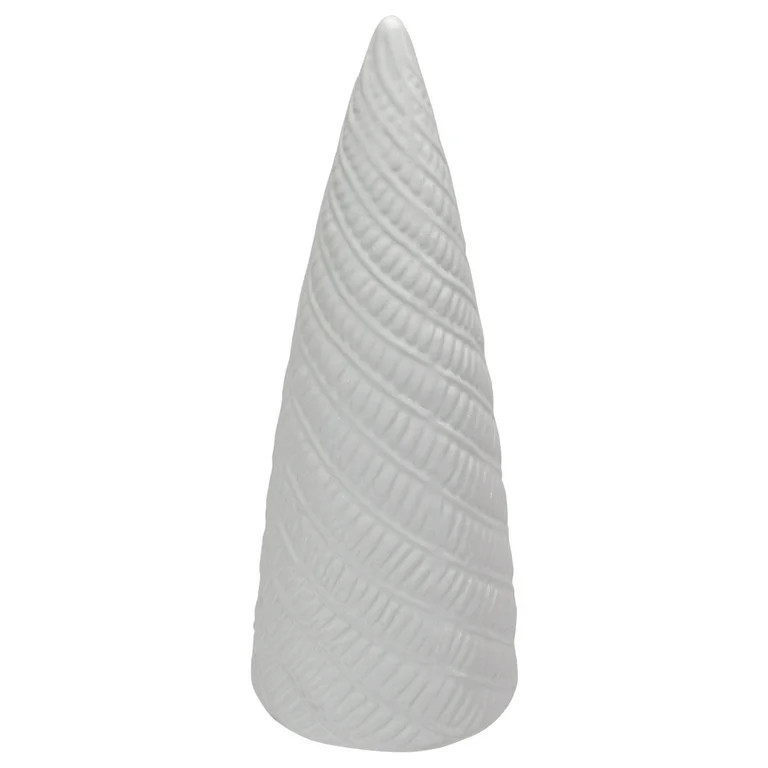 10" White Ceramic Cone Tree Christmas Decoration | Walmart (US)