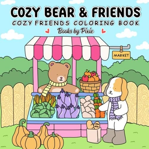 Cozy Bear & Friends: Coloring Book for Adults and Teens Featuring Super Cute Animal Characters wi... | Amazon (US)