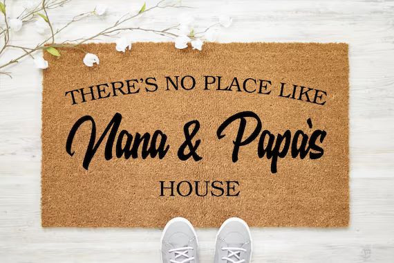 Read the full title
    Nana and Papa's House, Grandparents Doormat, Gift for Grandparents, Nana ... | Etsy (US)