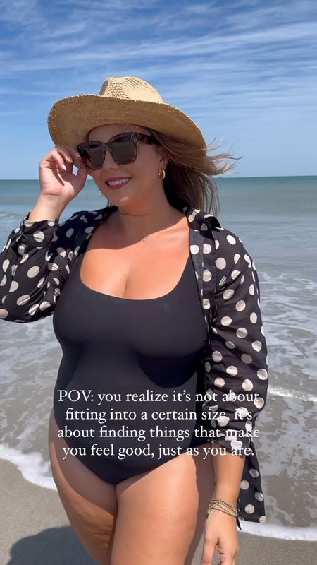 Find what makes you feel good ☀️🏝️💫

Wearing size 1X in swimsuit & XL in coverup. These polka dots come in several silhouettes, sharing a few here! Use code CARALYN at Cakes nipple covers. 

#LTKbeauty #LTKswim #LTKmidsize