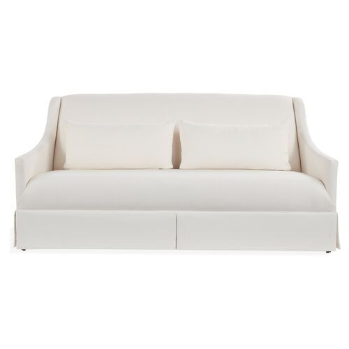 Dawes Skirted Sofa, Ivory Crypton | One Kings Lane