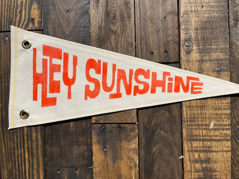 Hey Sunshine Canvas Pennant | Etsy (US)