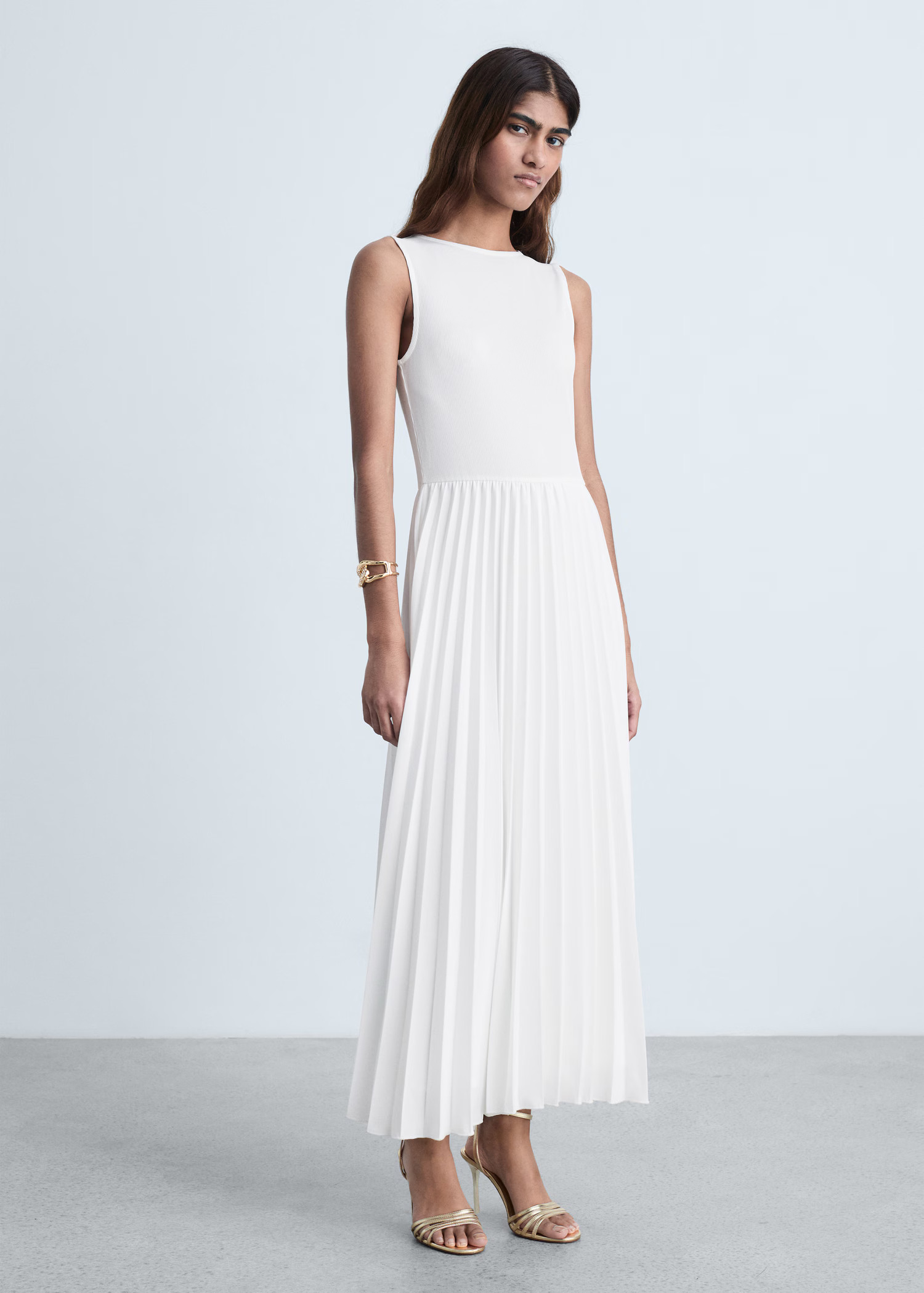 Pleated long dress | Mango (US/MX/AU)