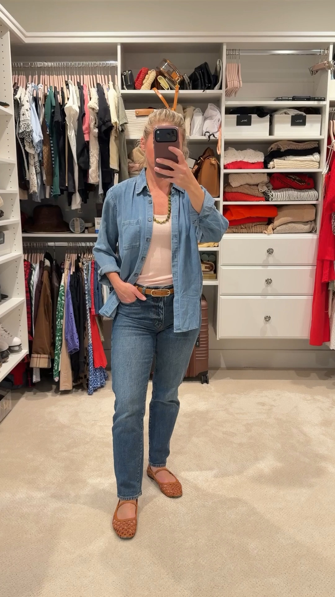 Casual movie night look 🤍
Denim on denim, a soft neutral base, and woven flats to keep it easy but pulled together.

We saw Michael… the acting was incredible. Now counting down for part two in 2028 🎬✨

#LTKSeasonal #LTKootd #LTKPetite