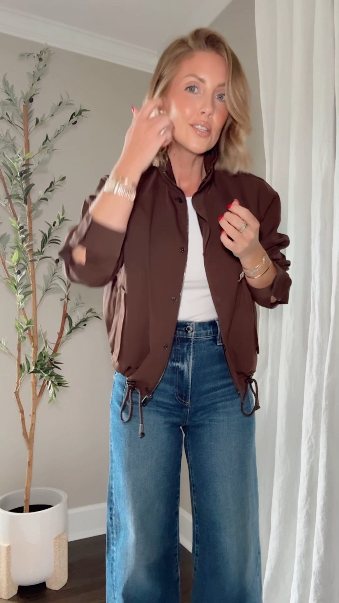XS tank / XS jacket / 24 jeans (I sized down one)

#LTKPetite #LTKOver40 #LTKSaleAlert