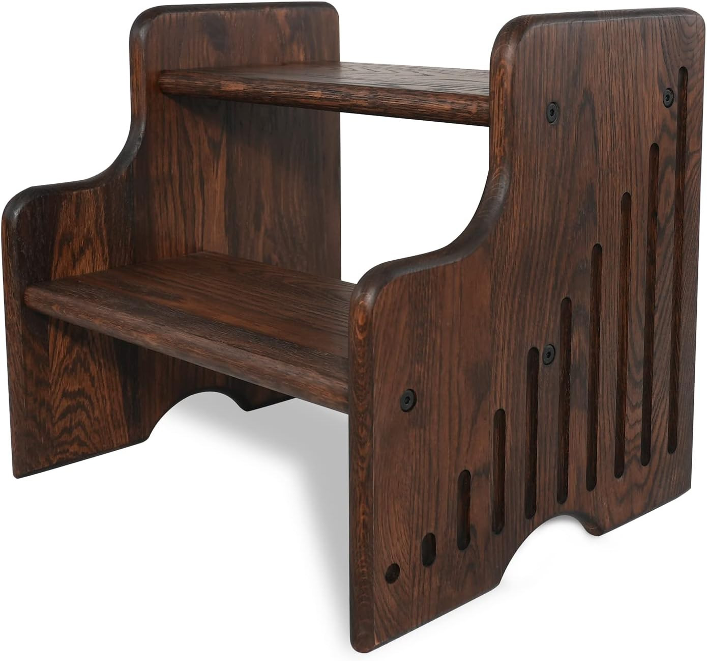 CONSDAN 2 Tier Step Stool, USA Grown Solid Hardwood Oak, Wooden Step Stool for Adults Kids Senior... | Amazon (US)
