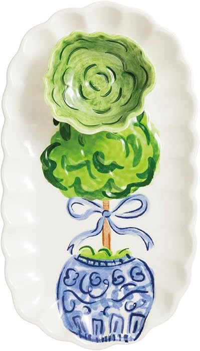 Mud Pie Ceramic Topiary Tray Tidbit Set | Amazon (US)