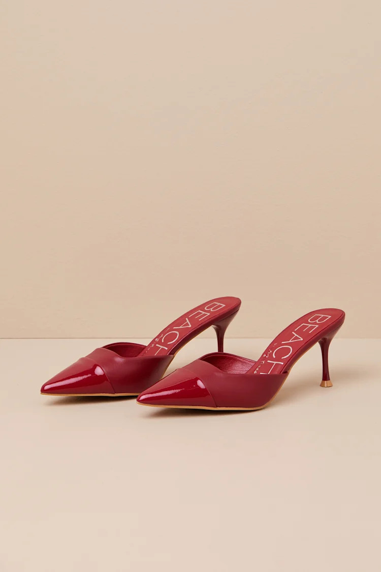 Jo Red Pointed-Toe Mule Pumps | Lulus
