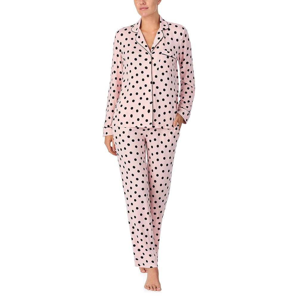 kate spade new york Women's Long Sleeve Sweater Knit Notch Collar Pj Set | Amazon (US)