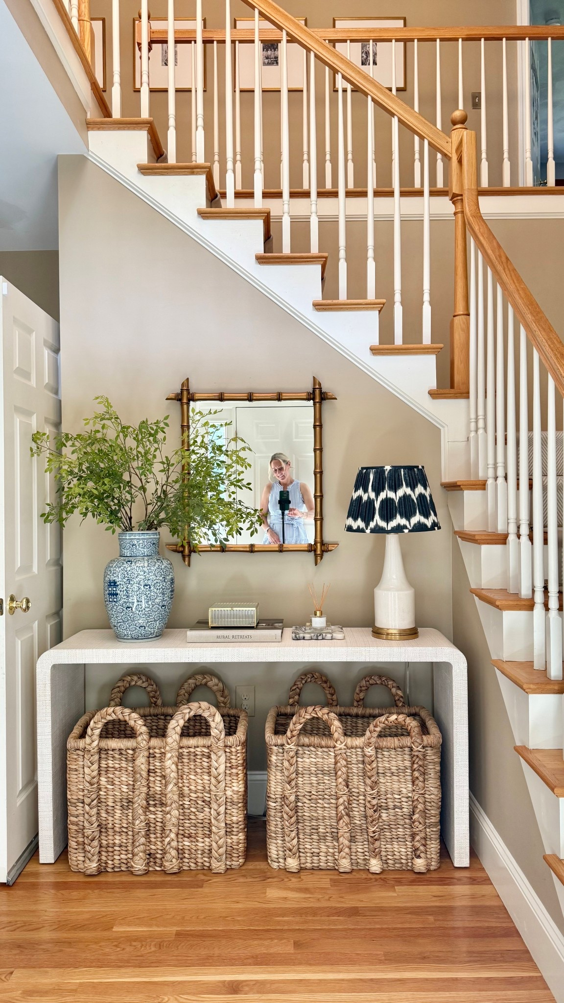 Foyer entry console table baskets 

#LTKSeasonal #LTKHome #LTKSummerEdit