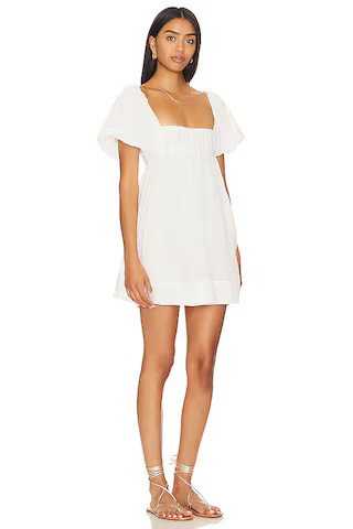 Marina Mini Dress in Ivory | Short Sleeve White Dress With Sleeves White Short Dress White Outfit  | Revolve Clothing (Global)