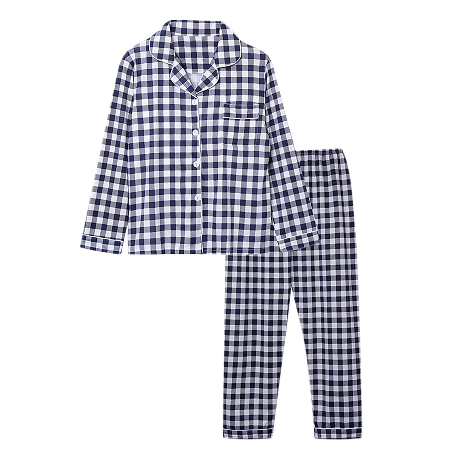 Hrsba Women's Pajama Set Long Sleeve Collared Cardigan Top Long Pants Print Button | Walmart (US)