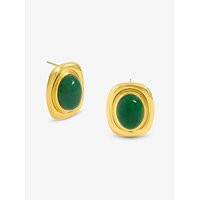 Jon Richard Gold Plated Green Earrings Gold - Jon Richard - Size: ONE SIZE | JD Williams (UK)