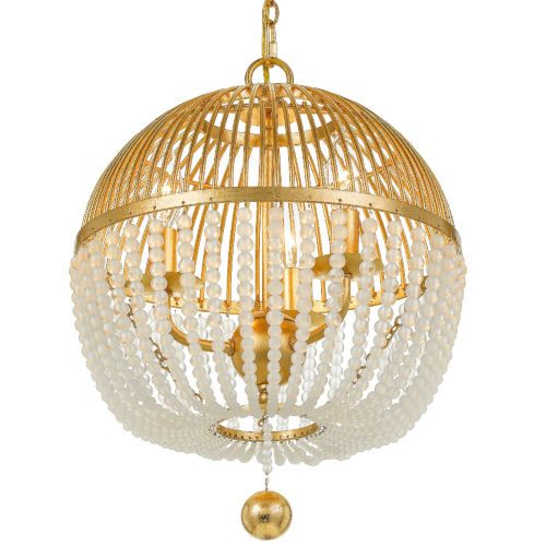 Duval Antique Gold Three-Light Chandelier | Bellacor