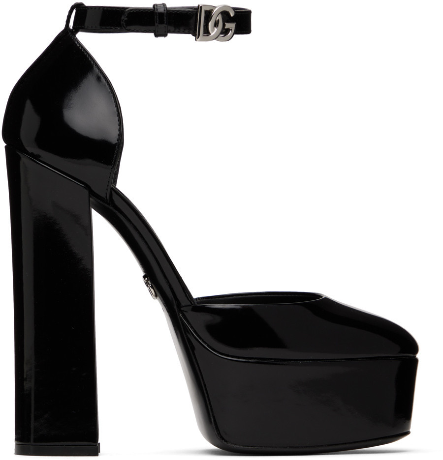 Dolce&Gabbana Black Polished Platform Heels | SSENSE