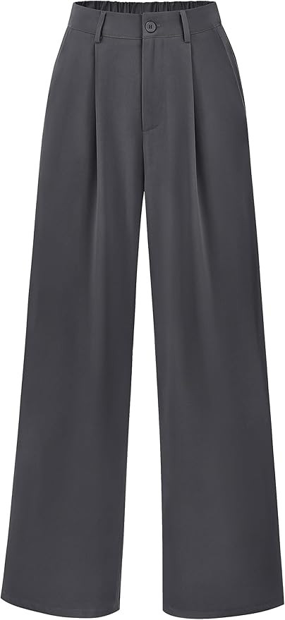 PRETTYGARDEN Women's Wide Leg Suit Pants Loose Fit High Elastic Waisted Business Casual Long Trou... | Amazon (US)
