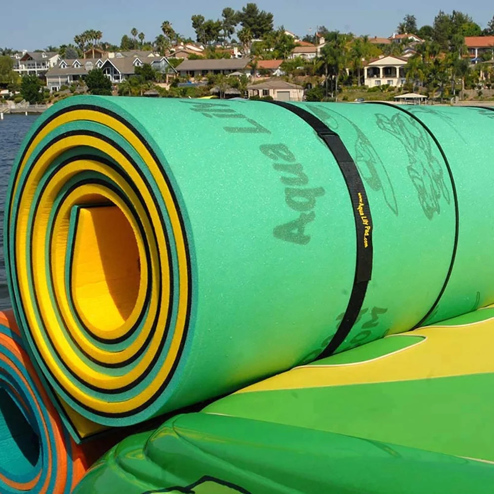 Aqua Lily Pad 15ft Bullfrog Water Playground Floating Foam Island, Yellow - Walmart.com | Walmart (US)