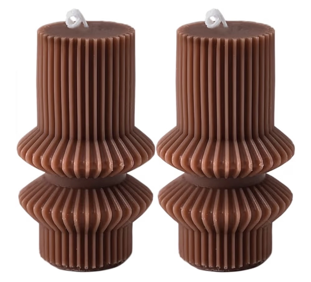 Boho Pillar Candle, Tall 4.3" Brown Aesthetic Small Decorative Candles for Fall Room Rustic Decor, Coffee Table, Shelf Styling, Thanksgiving & Autumn Centerpiece, Scented Soy Wax Candles, 2 Pack

#LTKHome #LTKSeasonal