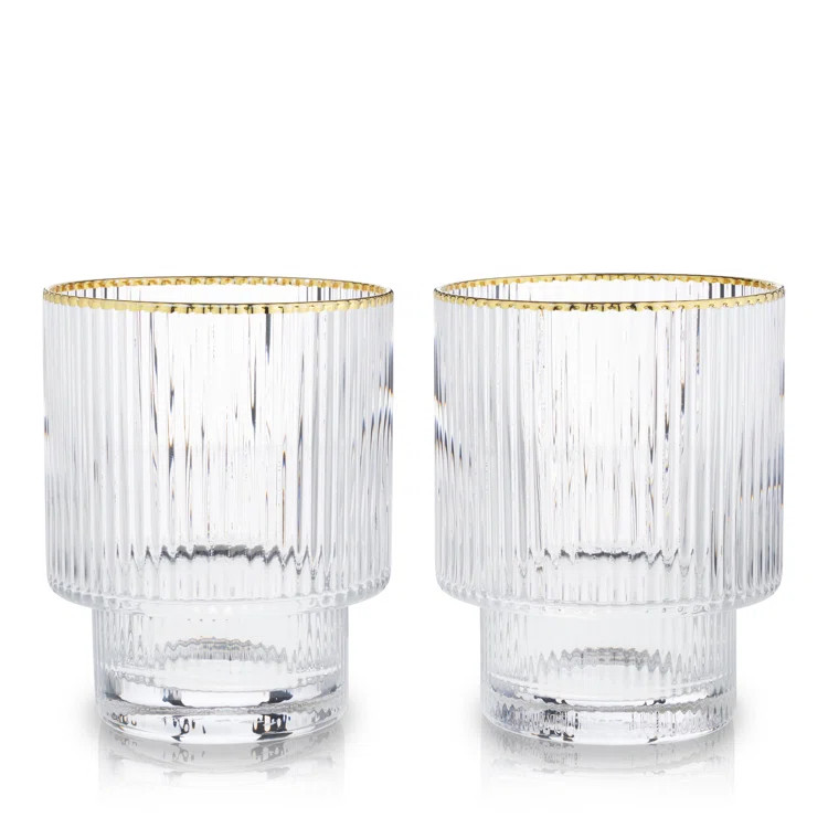 Gold Rimmed Lead-Free Crystal Cocktail Glass, 12 Oz | Wayfair North America