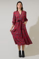 Boswell Tartan Plaid Yanis Button Up Midi Dress | Sugarlips
