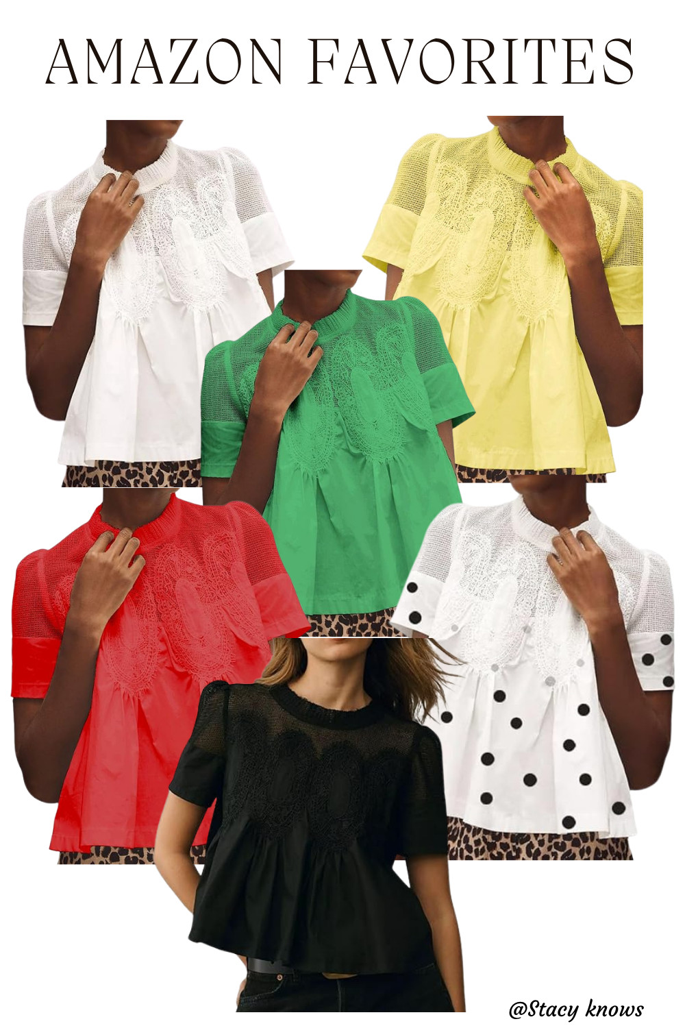 The prettiest everyday top! ✨ This lace-detail flared blouse has the perfect mix of structured poplin and airy mesh. Love the swing silhouette and short sleeves for warmer days. It comes in so many gorgeous colors, too!
#LTKunder50 #LTKstyletip #SpringFashion #SummerOutfits #LaceBlouse #PoplinTop #OOTD #CasualChic #FashionFinds #EverydayStyle 

 #LTKootd #LTKSeasonal #LTKOver40