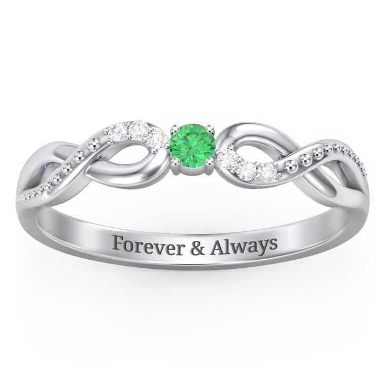 Double Infinity Gemstone Ring with Accents | Jewlr