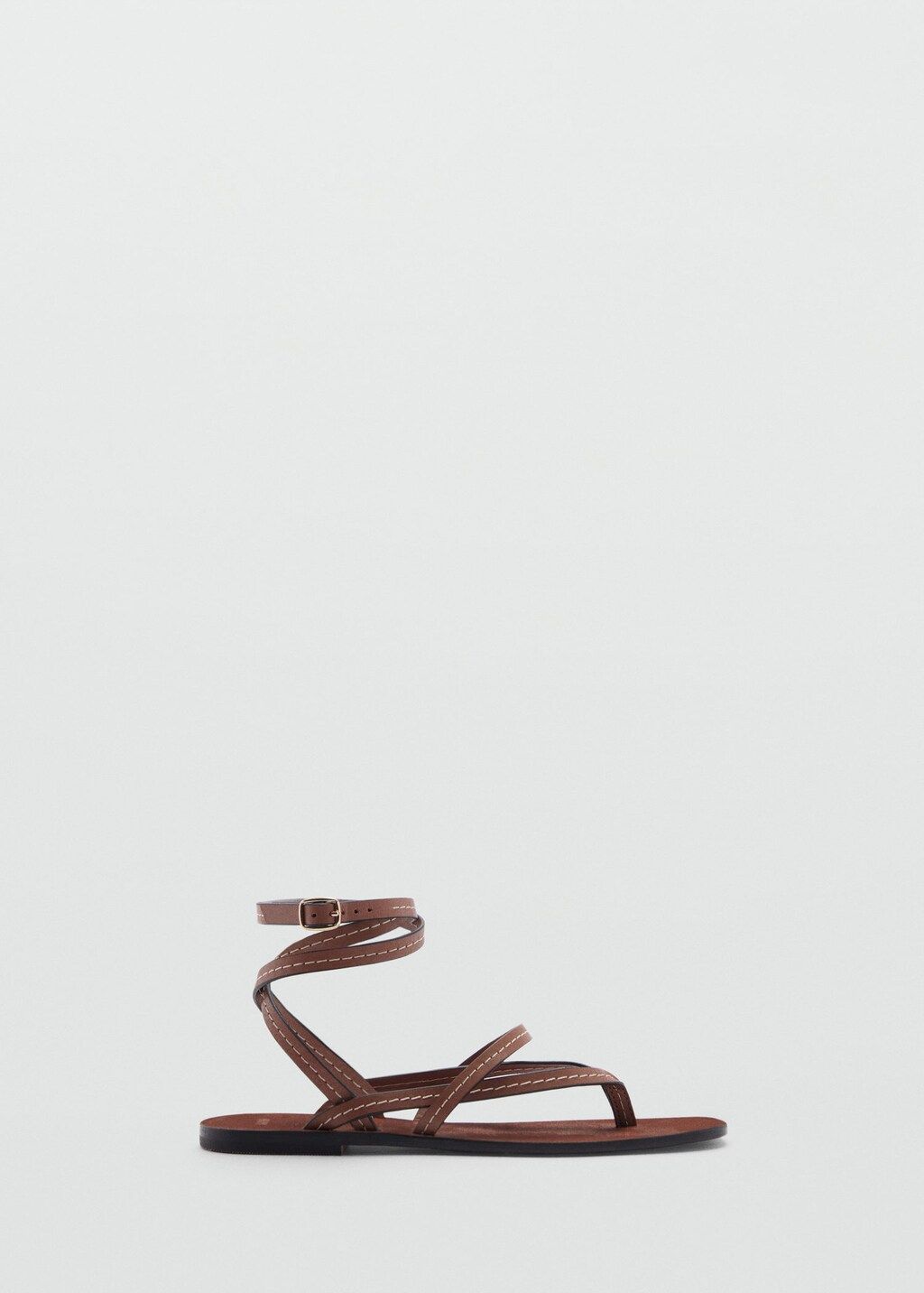 Leather straps sandals -  Women | Mango USA | MANGO (US)