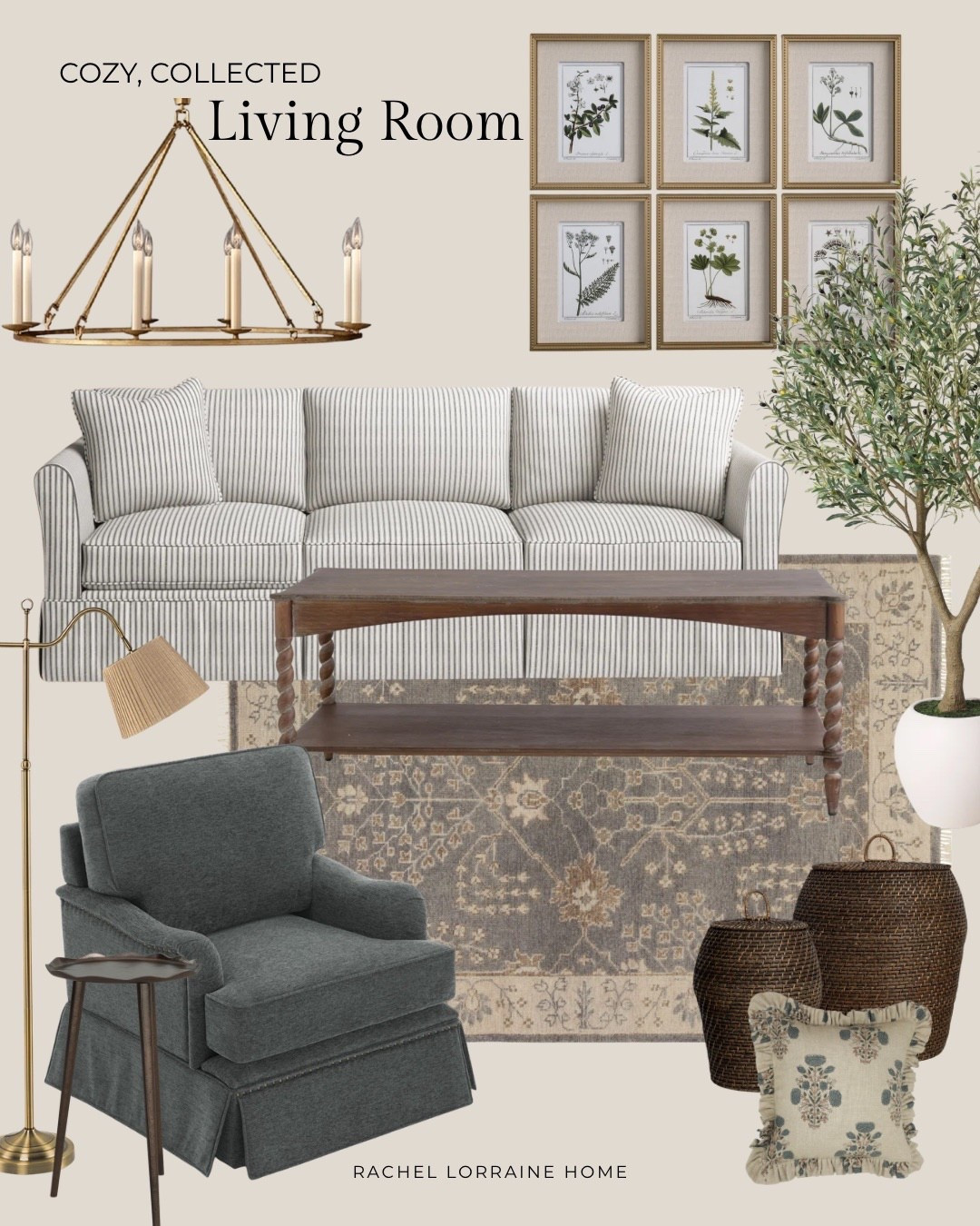 Creating a cozy, collected living room starts with timeless silhouettes, earthy tones, and soft layered texture. Botanical art, brass lighting, wicker accents, and rustic wood tables give this space a warm, inviting feel that looks elevated yet livable. 

Shop these @wayfair pieces below  

#LTKHome