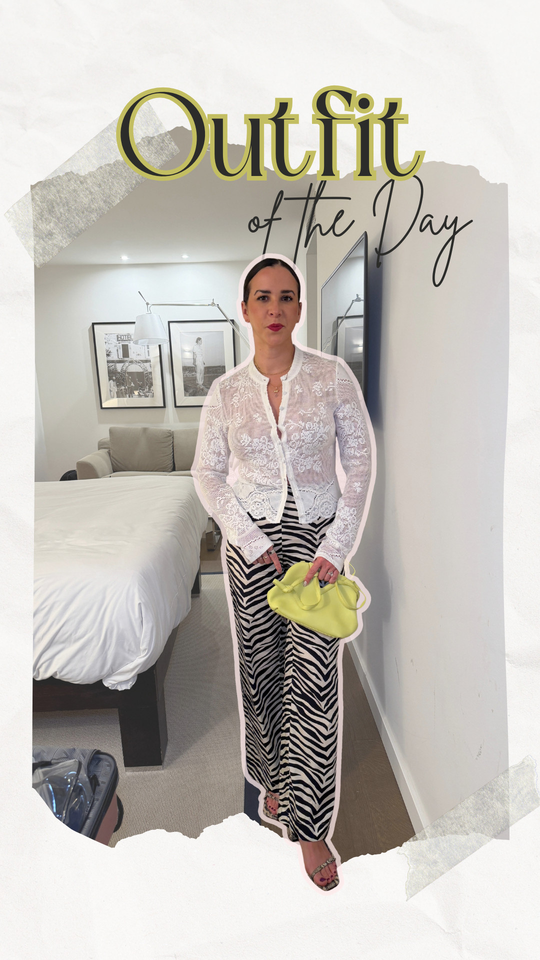 first night in Hvar Croatia and i needed to wear this lace cradigan paired with my zebra print pants and a pop of color for my bag. 

lace top. animal print. with jean. simon miller. bottega venetta. aeyde. 

 #LTKdayinmylife #LTKootd #LTKTravel