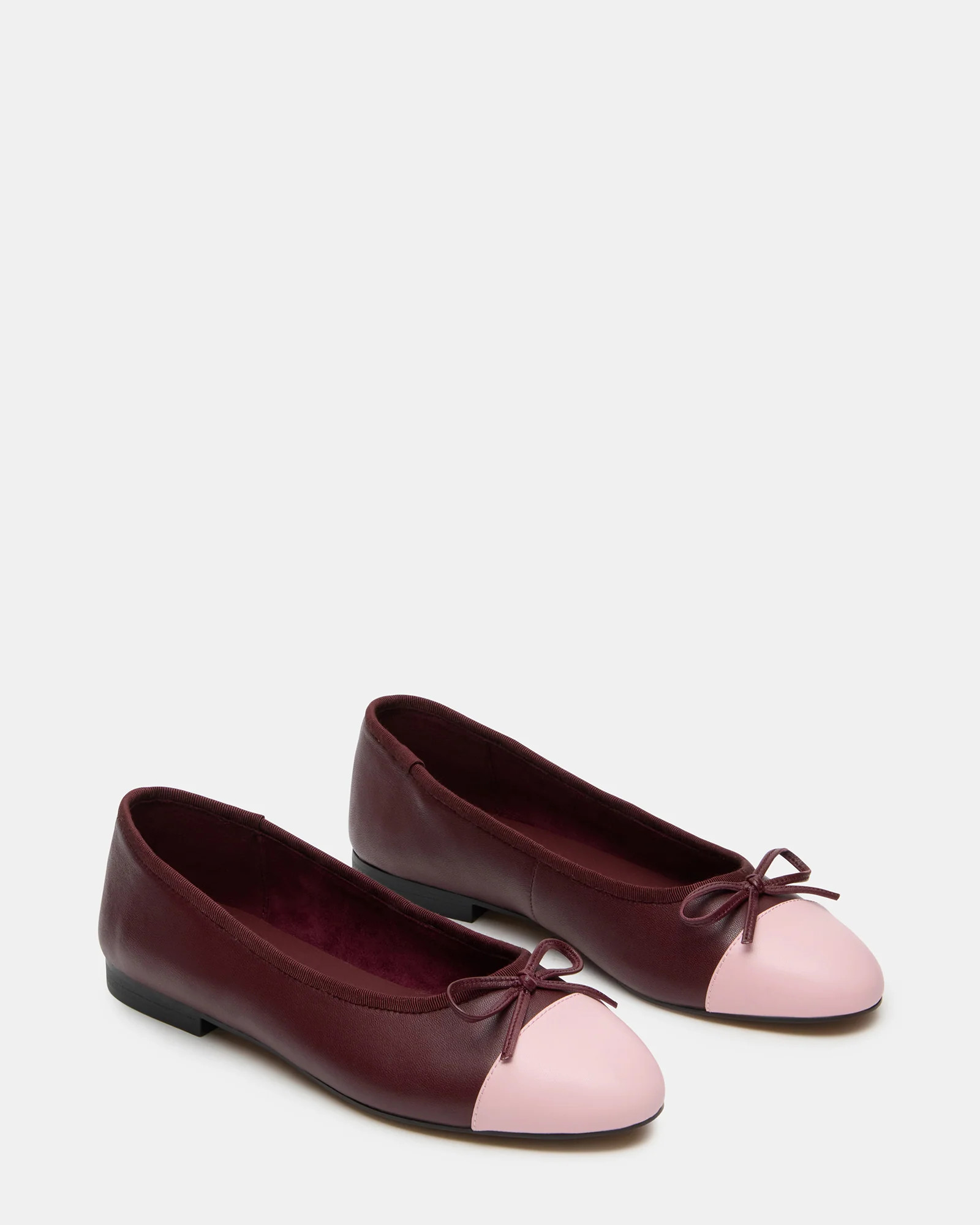 KIT Burgundy/Pink Cap-Toe Women's Ballet Flat | Steve Madden (US)