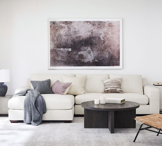 Big Sur Square Arm Upholstered Sofa Double Wide Chaise Sectional | Pottery Barn (US)