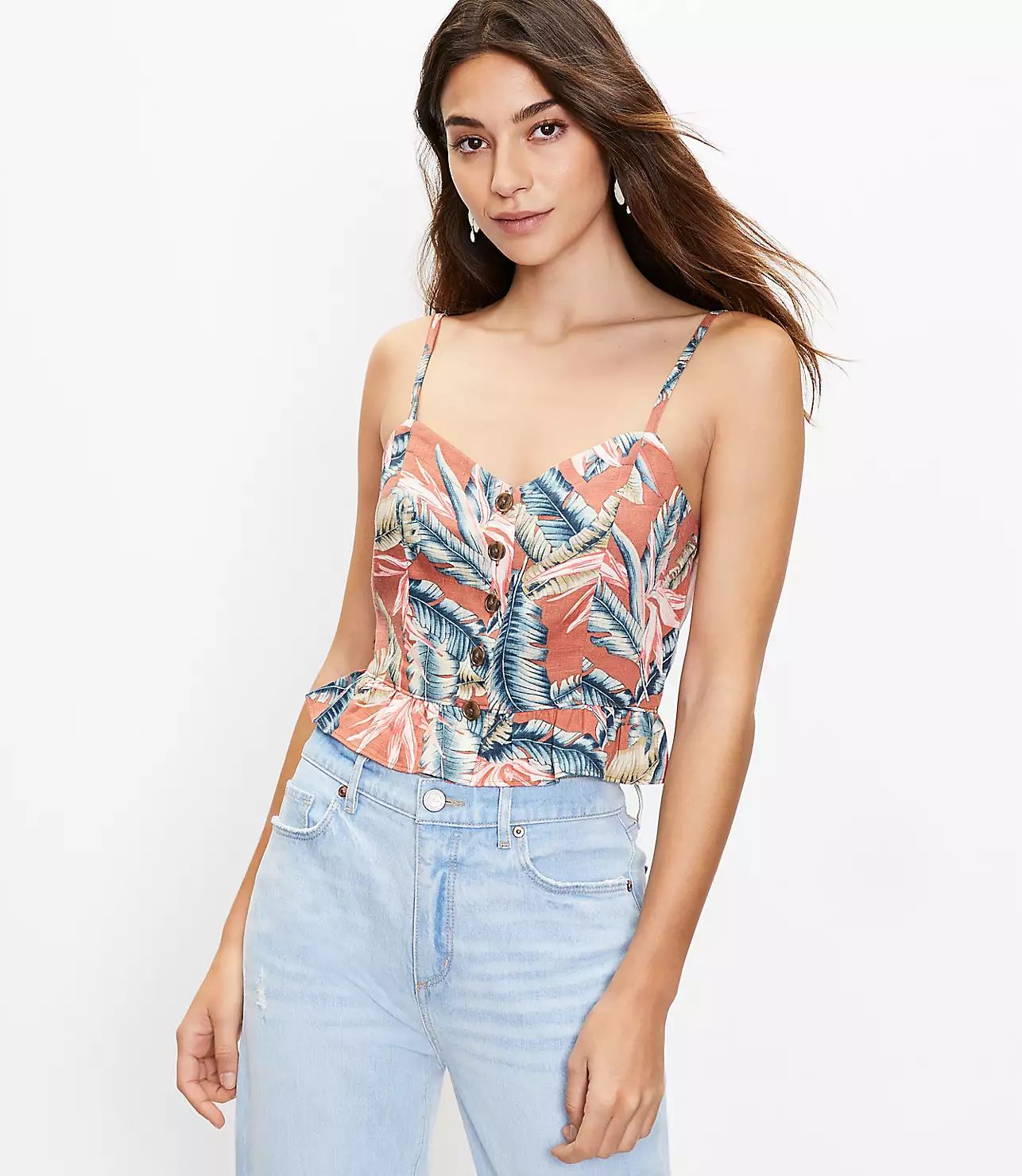 Paradise Button Peplum Cami | LOFT