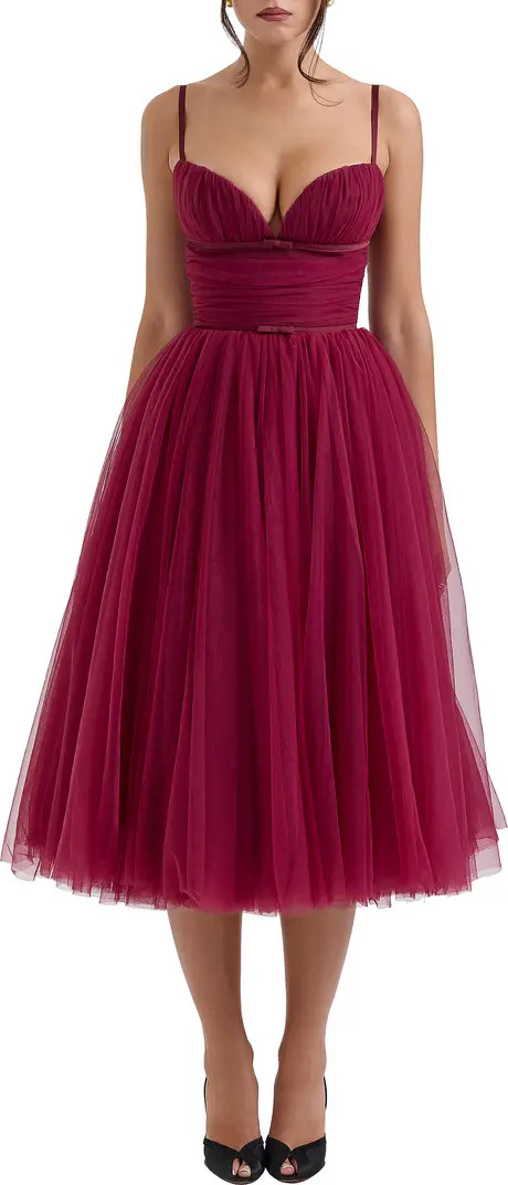 HOUSE OF CB Countess Sleeveless Tulle Midi Dress | Nordstrom | Nordstrom