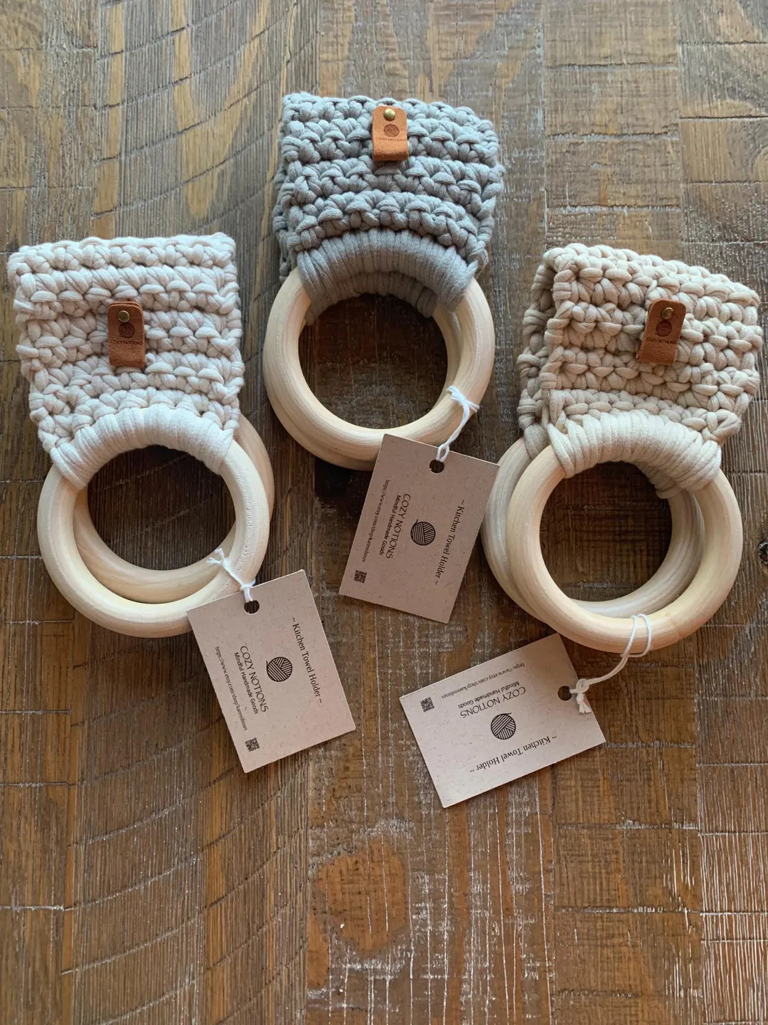 Hand Crocheted Kitchen Towel Holder - Etsy | Etsy (US)