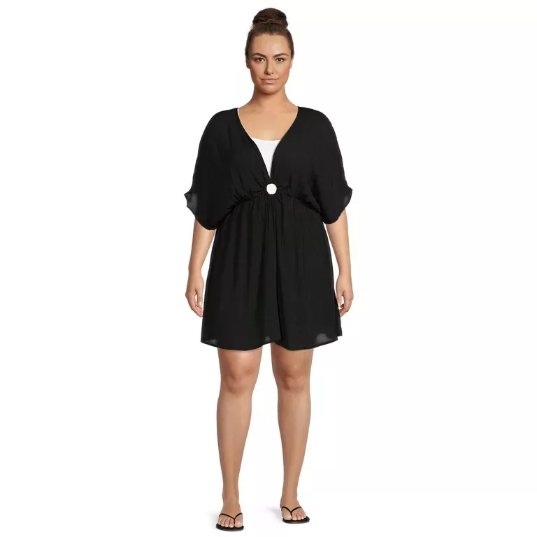 Walmart plus size on sale swim cover ups