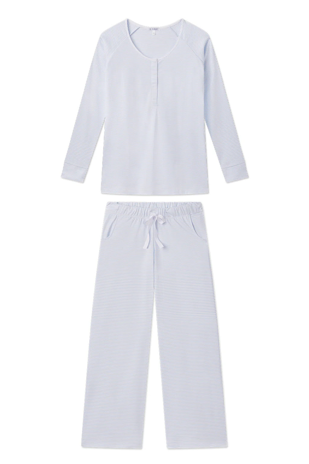 Pima Maternity Wide Leg Pajama Set in French Blue | Lake Pajamas