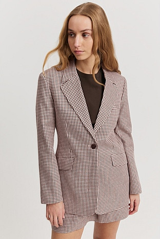 Organically Grown Linen Yarn Dyed Blazer | Country Road