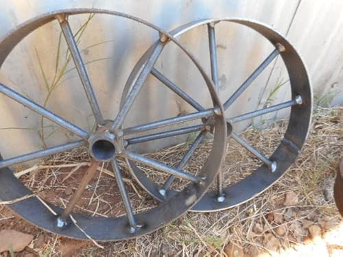 2pcs) Pair of 12" Decorative Steel Metal Wagon Wheels for Garden Carts Bar B Q Pits cookers Gridd... | Amazon (US)