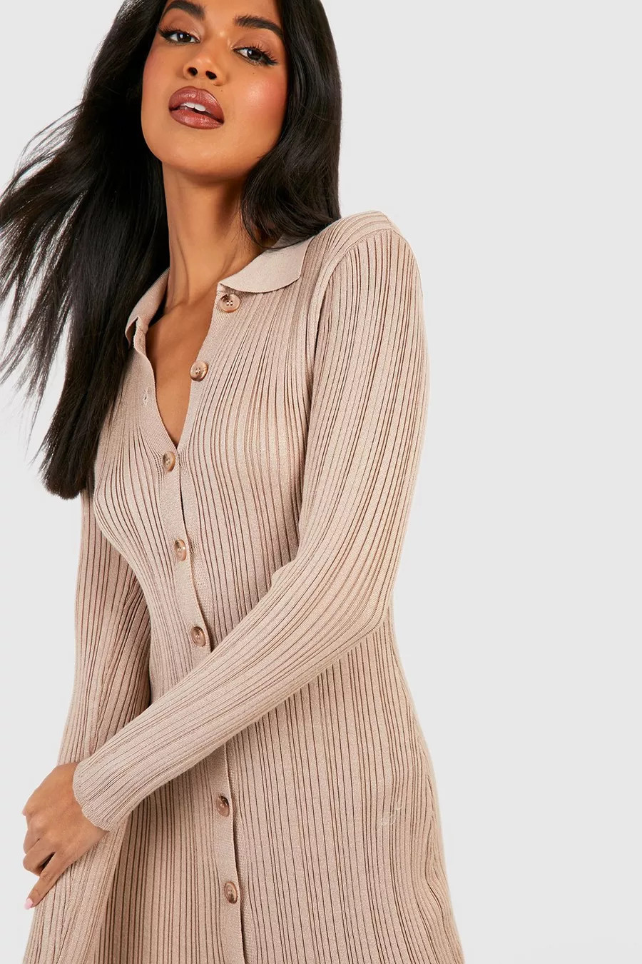 Premium Rib Knit Maxi Cardigan Dress | Boohoo.com (US & CA)
