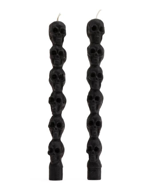 Set Of 2 Skeleton Taper Candles | TJ Maxx
