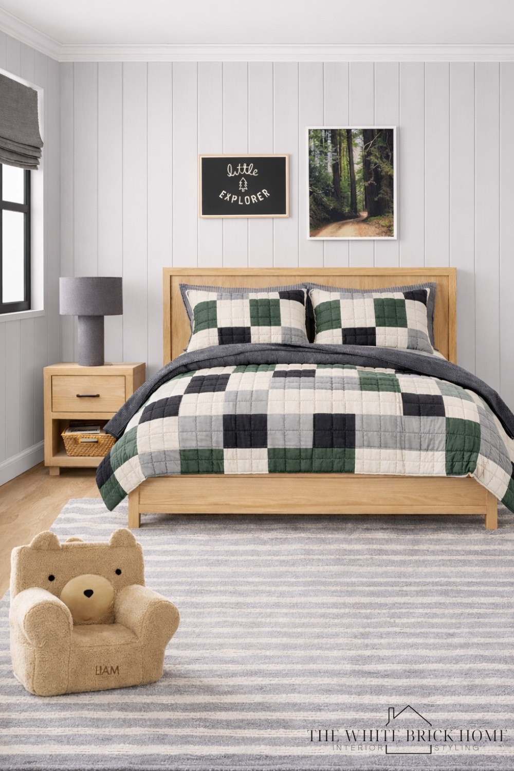 An adventure inspired kids room that blends soft gray shiplap, modern details, and cozy textures. 
🖤🖤
Boys room, boys bedroom, kids room, kids bedroom. Boys room decor, boys room ideas, boys room bedding, boys room wall art, boys room furniture, boys room bed, boys room rug, boys room chair, toddler boy, toddler boy bedroom, kids room, kids bedroom, boys room design ideas, boys room decor, boys room wall art, mountain, mountain bedroom, kids mountain bedroom, wayfair, minted, pottery barn 


#LTKHome #LTKSaleAlert #LTKKids