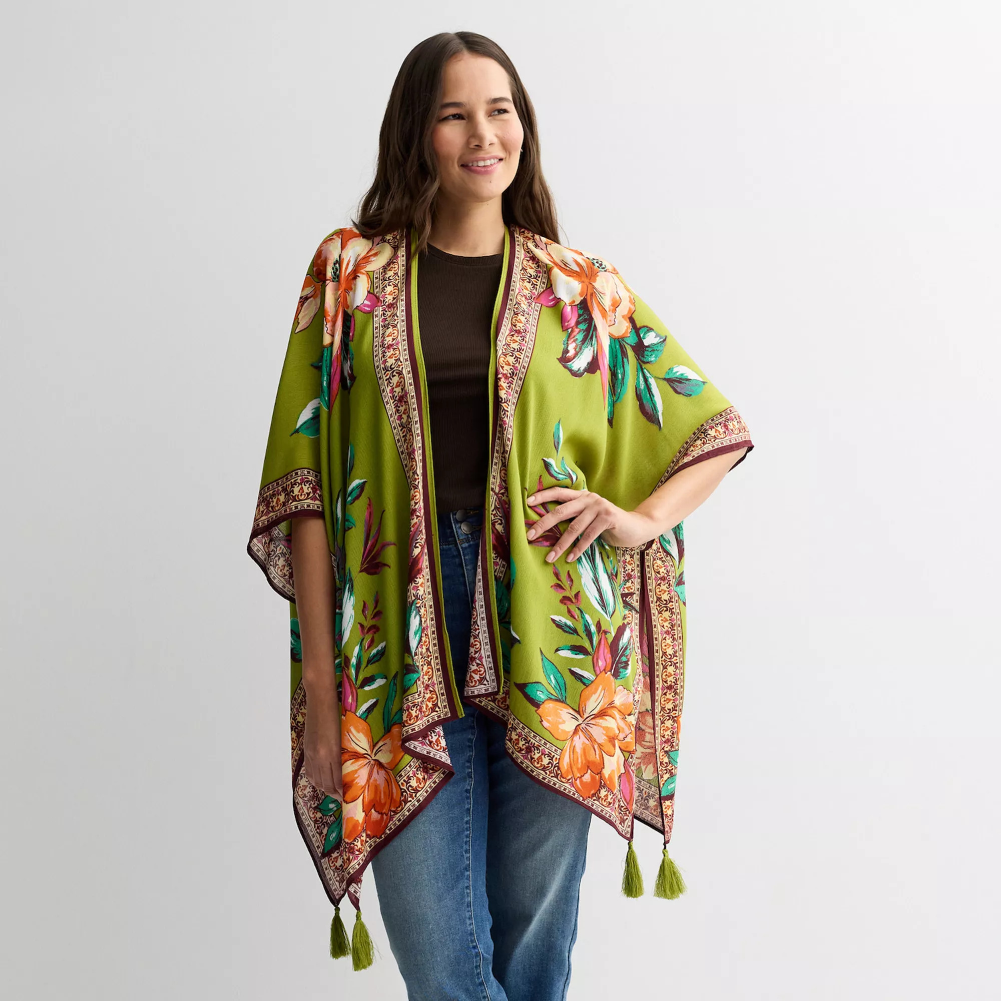 Women's Nine West Painterly Tropical Floral Topper | Kohl's