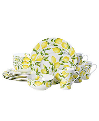 Lemons 16 Pc. Dinnerware Set, Service for 4 | Macy's