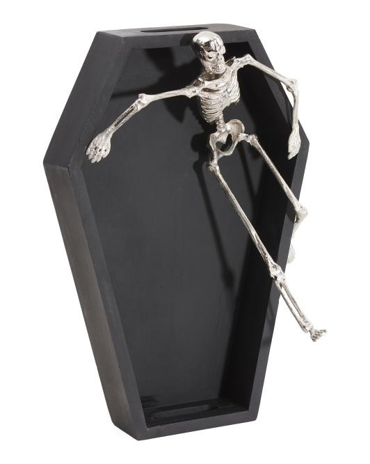18in Skeleton Coffin Serving Tray | TJ Maxx