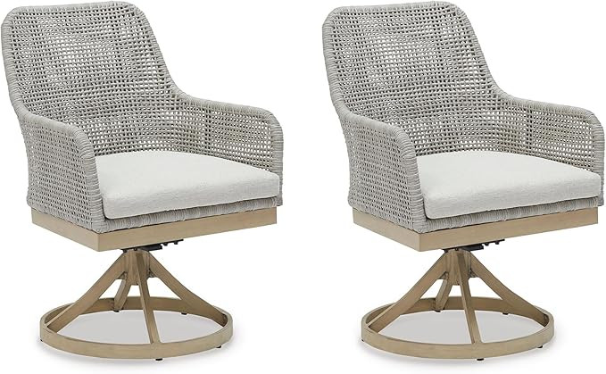Signature Design by Ashley Seton Creek Cottage Nuvella Weather Resistant Fabric Outdoor Swivel Di... | Amazon (US)