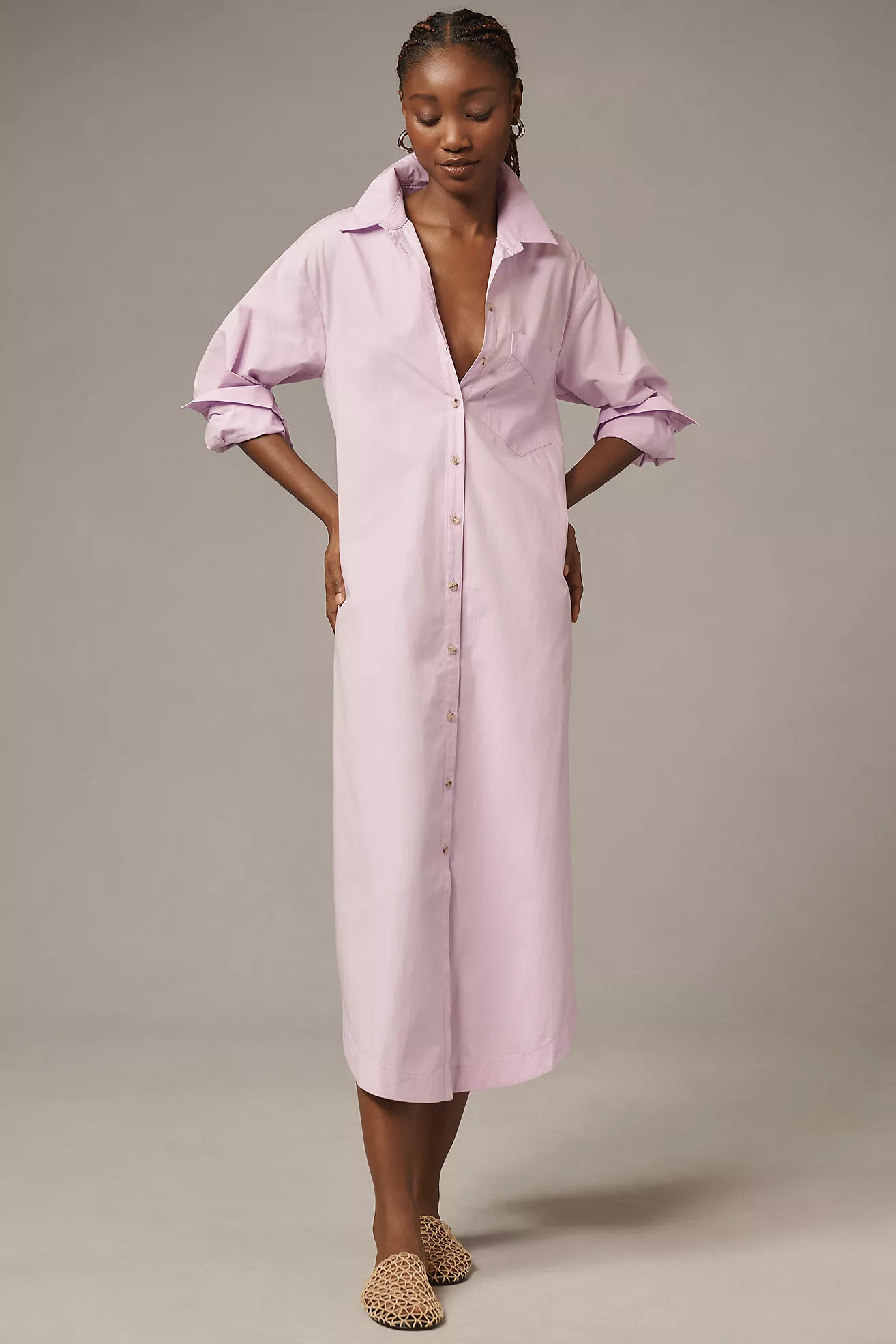 The Soren Long-Sleeve Shirt Dress by Maeve | Anthropologie (US)