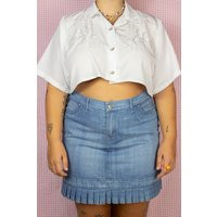 Vintage 90S 80S White Cropped Shirt Collared Top Preppy Milkmaid Fairy Cottage Prairie Egirl - Size  | Etsy (US)