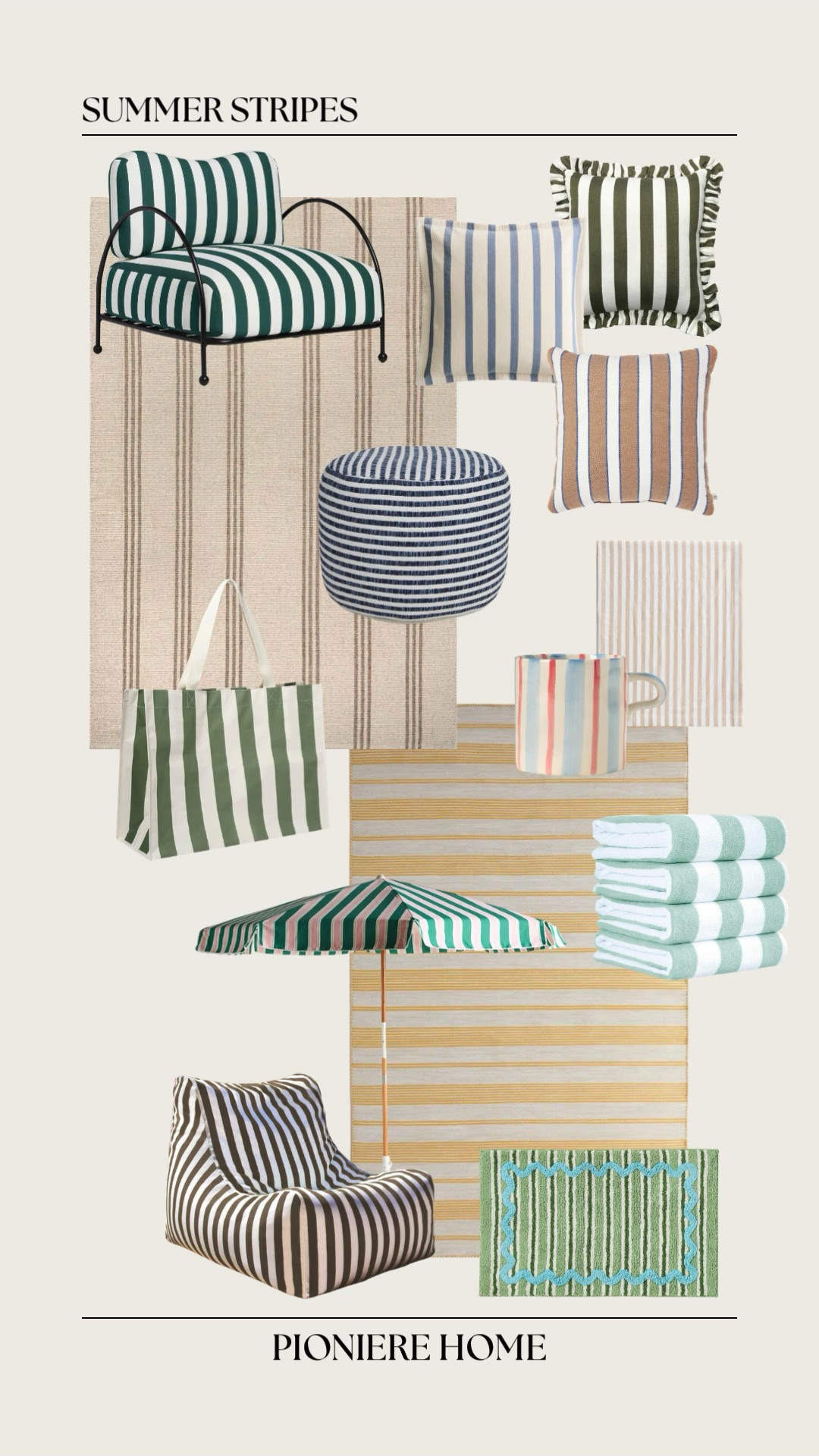 Summer stripes. Outdoor striped furniture and decor, striped rugs, outdoor umbrella, striped throw pillows, outdoor pouf ottomans, summer decor

#LTKSeasonal #LTKHome #LTKSaleAlert