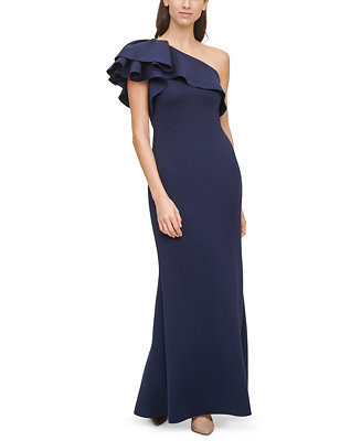 Eliza J Ruffled One-Shoulder Gown & Reviews - Dresses - Women - Macy's | Macys (US)