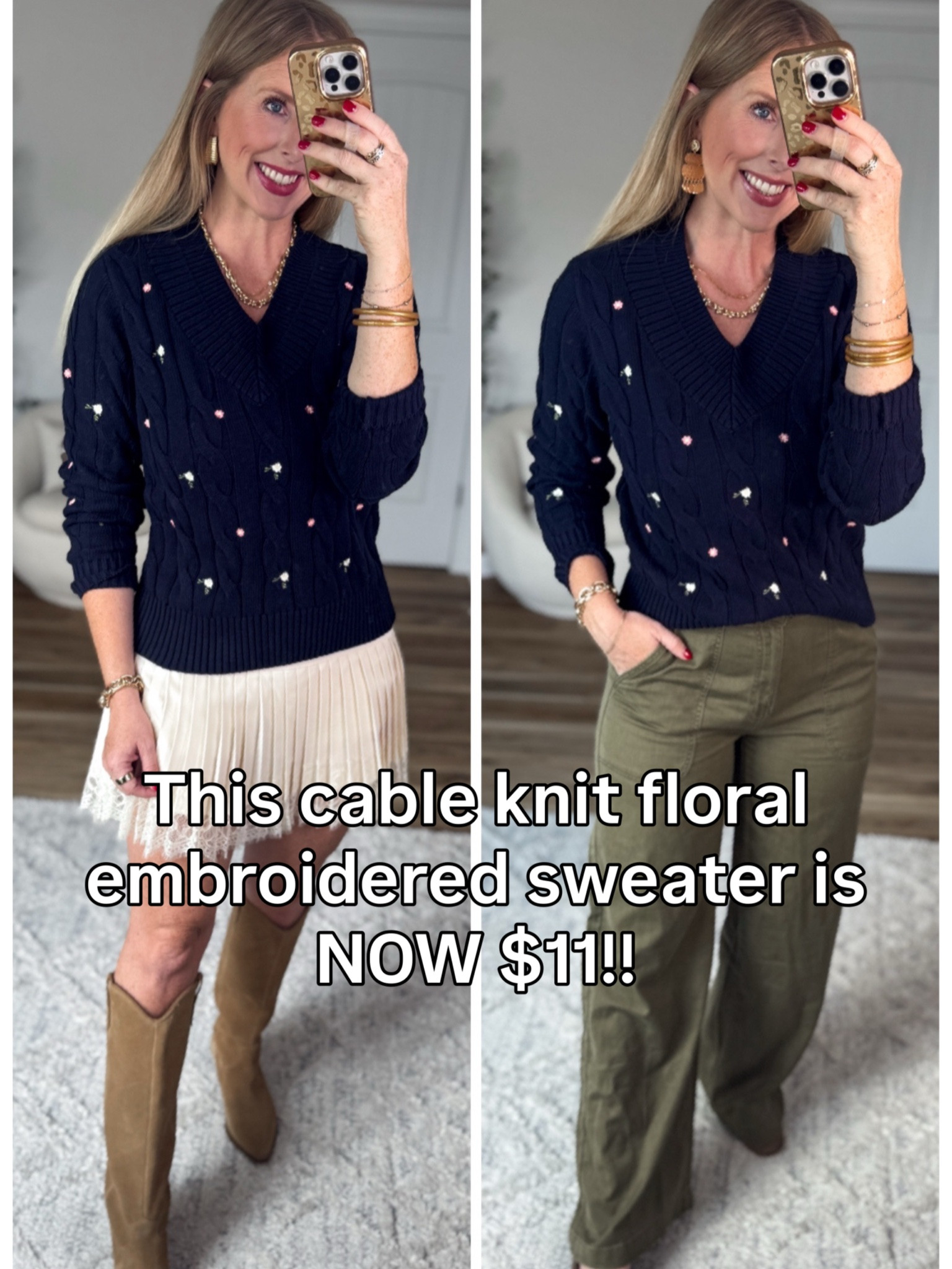 Cable knit sweater on sale